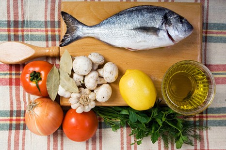 sea bream  and ingredients
