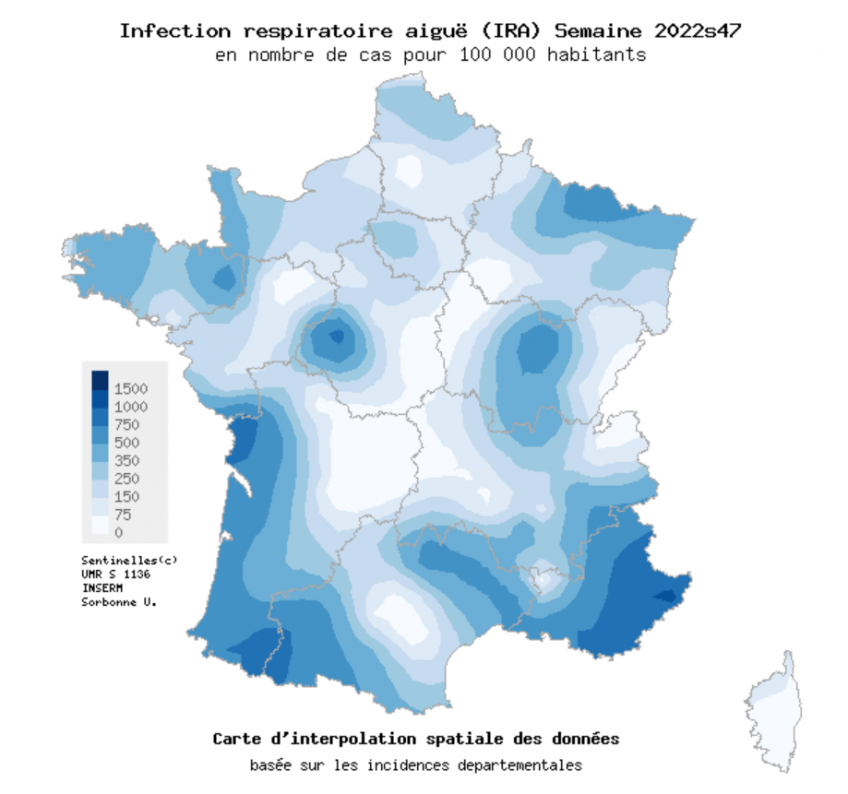 Infection respiratoire aiguë : données générales du réseau Sentinelles de l’Inserm